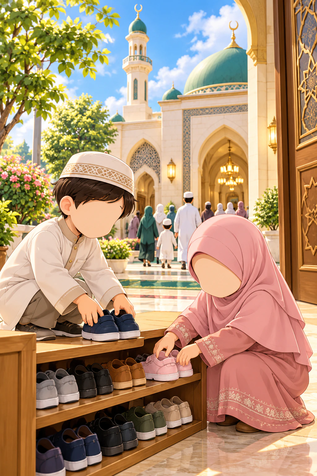 غلاف صف الأحذية المرتب — سلسلة الكتب الإسلامية