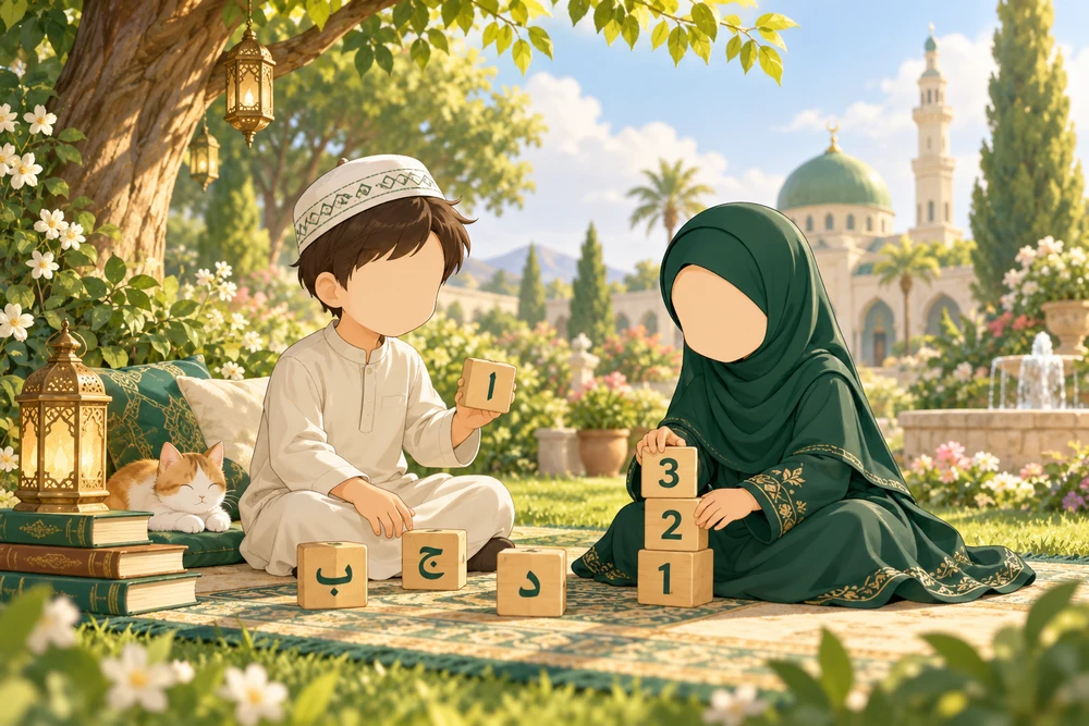 ركن الصغار — رسم إسلامي بشخصيات بلا ملامح